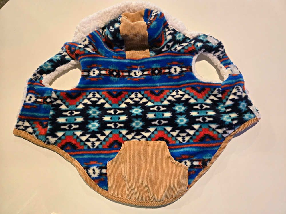 Vibrant Life S Padded Fleece Sherpa Vest Dog Harness Aztec Print Small Breed